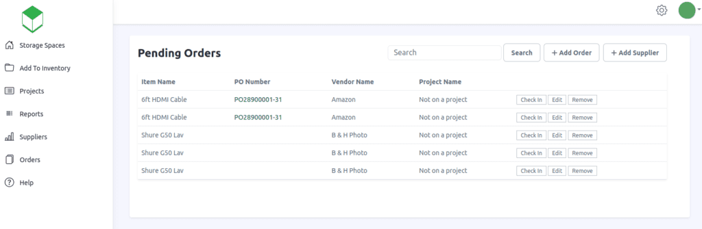 Manage all parts of inventory, even the boxes that haven't arrived yet. Track company orders with FindBoxes.
