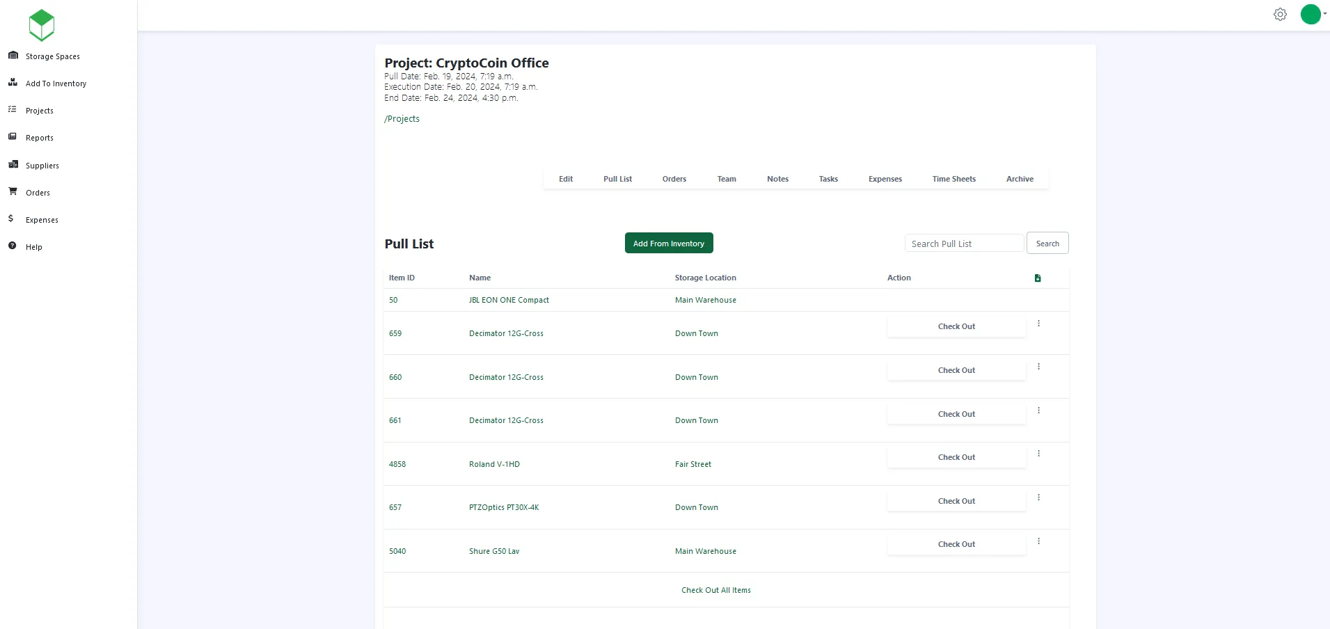 Let your team know what they need to get from your AV warehouse