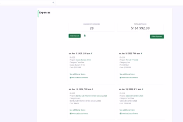 Expense tracking in Find Boxes
